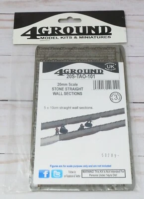 4Ground Terrain and Obstacles 20S-TAO-101, Stone Straight Wall Sections Kit 20mm - Image 1 of 4