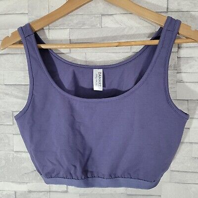 Ladies DAMART Purple Cropped Vest Top Gym Fitness Stretch XL Size 16-18 UK • 7.69€