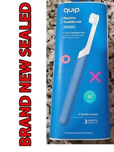 Quip Kids Electric Toothbrush, Built-In Timer + Travel Case,Blue Rubber NEW SEAL