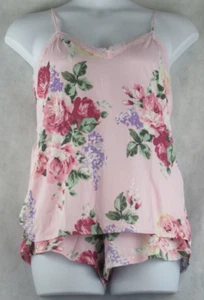 Flora Nikrooz Women's 3-Piece Cami Shorts & Robe Pajama Set, Pink Floral, Large - Picture 1 of 6