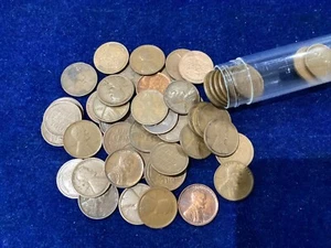 1909 Lincoln Wheat Cent Roll of 50 Coins G-VF+ Range First Year E1539 - Picture 1 of 12