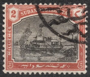 SGD5 SN:J5 1901 2 M SUDAN barco de vapor en el Nilo, franqueo vencido (1902) - Imagen 1 de 2