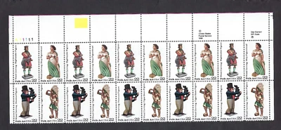 US Scott# 2243a Block of 20 1986 22c Woodcarved Figurines P#A11111 UL VF MNH - Image 1 of 2