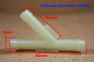 Conector de tubo 2 Y 7 mm aire agua blanco clips de sujeción - Imagen 1 de 3