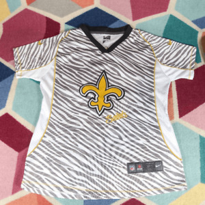 Women's Nike New Orleans Saints Zebra Print Drew Brees Jersey Sz XXL
