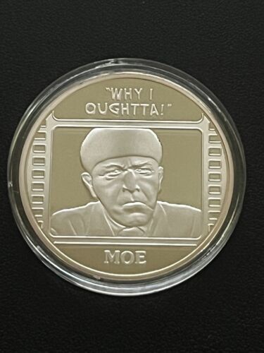 Three Stooges American Mint Moe Howard Collectible Coin - RARE! Silver Plated