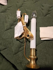 Solid Brass Vntg Electric Window 7 Inch Candle Christmas Light W Box 2x 16.99 Ea - Picture 1 of 5
