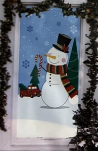 Christmas Door Cover SNOWMAN Door Cover Christmas Door Decor PLASTIC 30x60 - Picture 1 of 2