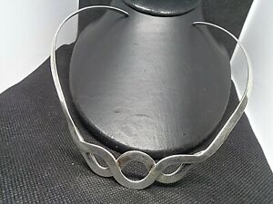 Attractive Sterling Silver 925 Modernist Collar Choker Torque 