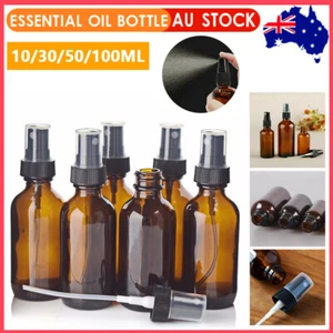 Amber Glass Bottles Essential Oil Spray Mist Sprayer Bottles Containers 30-100ML - Picture 1 of 15