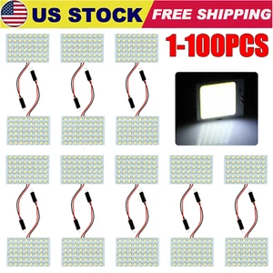 Lot White LED 48SMD Car Festoon T10 BA9S Panel Interior Dome Map Light Bulb Lamp - Bild 1 von 16