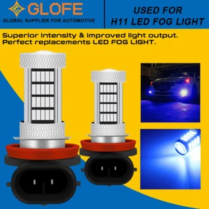 GLOFE 2x H11 H8 LED Fog Light Driving Bulbs DRL Super Bright 92SMD 10000K Blue - Picture 1 of 7