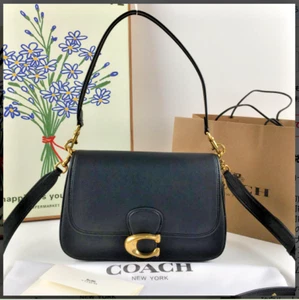 Coach C4823 Black Leather Soft Tabby Shoulder Bag Crossbody Outlet Handbag New - Picture 1 of 9