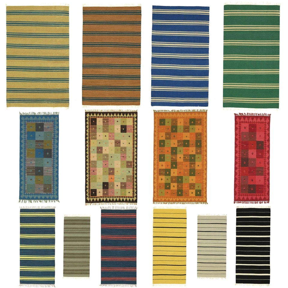 Kelims 70x140 120x180 160x230 Handgewebt Teppich Bunt versch. Muster Handarbeit - Bild 1 von 1