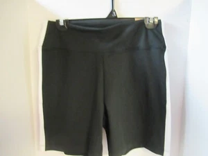 Victoria Secret PINK Bike Shorts Ultimate High Waist Black White Stripe SZ L - Picture 1 of 7