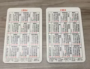 (2) Schede calendario tascabile russo 1984 vintage - Foto 1 di 2