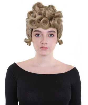 Peluca vintage eduardiana Updo rubia oscura para mujer con gorra ajustable para disfraces Foto 1 de 4