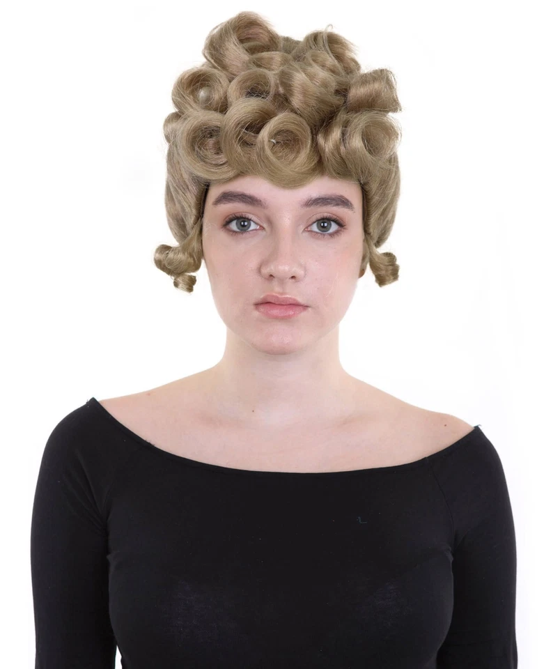 Peluca vintage eduardiana Updo rubia oscura para mujer con gorra ajustable para disfraces Foto 1 de 4