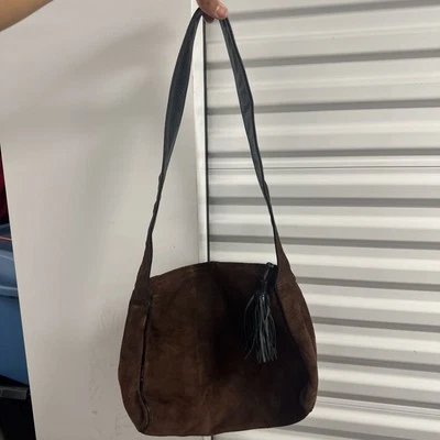 Vintage suede bag brown - Image 1 of 4