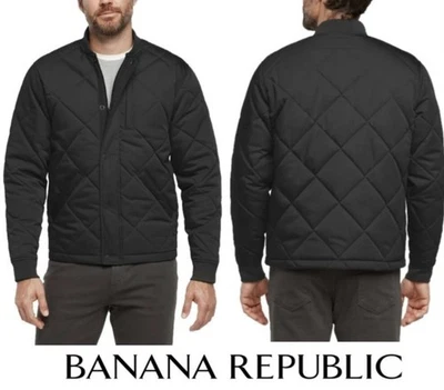 NEW!! Banana Republic Men’s Quilted Bomber Jacket Black Size L - Image 1 of 4