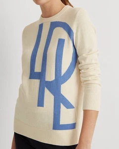 Lauren Ralph Lauren “LRL” Front Logo Cream Sweater Women’s Size XL - Picture 1 of 10