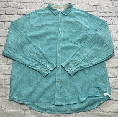 Tommy Bahama Men’s Shirt XL Linen Button Up Long Sleeve Blue - Image 1 of 4