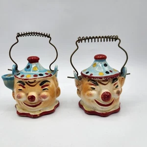 Piccola teiera vintage pagliaccio set da tè mini crema cremosa e zuccheriera kitschy Giappone - Foto 1 di 15