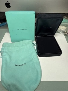 AUTÉNTICA Caja de Presentación de Gamuza Negra Tiffany & Co. - Estuche con Carcasa de Almeja - Imagen 1 de 8