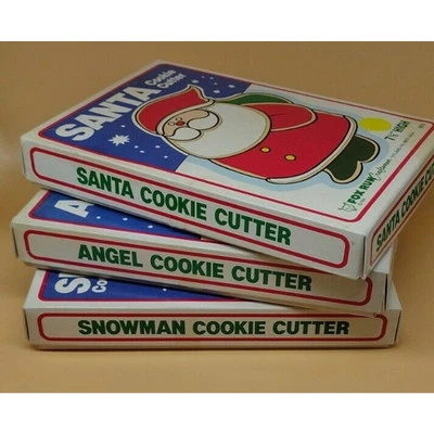 Cortadores de galletas de metal Fox Run Craftsman 1984 de colección Santa, ángel, muñeco de nieve 7,5" EE. UU. Foto 1 de 4