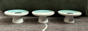 Set of 3 NEW 10 Strawberry Street Turquoise 5" Pedestal Plates Dessert Cake +++ - Picture 1 of 5