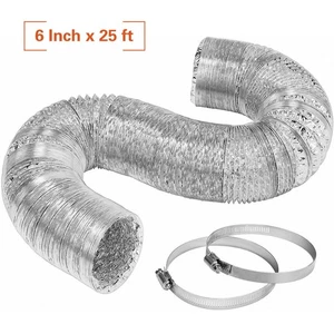 Flexibler 6 Zoll 25 Fuß Aluminium Kanal Schutz Trockner Entlüftungsschlauch für HVAC Abluft - Bild 1 von 12