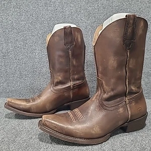 Ariat Rambler Brown Bomber Distressed Snip Toe Cowboy Boots Mens 8.5 EE - Picture 1 of 13