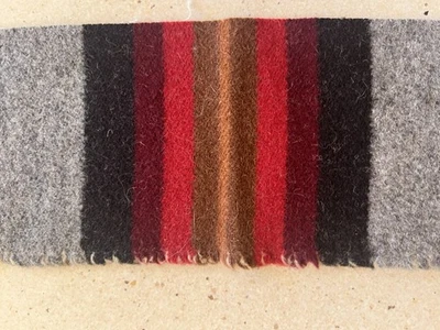 Pendleton Wool Remnant , Grey , Red, Black Reversible 4” X 17” - Image 1 of 4