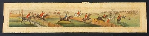 litografia 1822 frogs and cranes fall at fence stampa antica cavalli caccia - Imagen 1 de 5