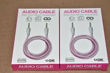 2 New Audio Cables 6ft long By Gem Smartphone, tablet   Play Music anywhere.  