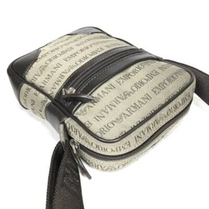 EMPORIO ARMANI Shoulder Bag Pochette Leather x Polyester Men's Women's - Picture 1 of 10