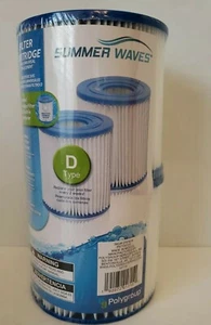 Summer Waves TYPE D P57100102 Swimming Pool Pump Filter Cartridge 2 Pack - Picture 1 of 4