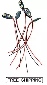 (5 Pack) 9 Volt Power Battery Clip - Wire Snap on Connectors - 5.9" Length - USA - Picture 1 of 2