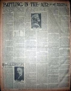 1914 Newspaper Page - WWI Battling in The Air - Aerial Warfare - Hudson Maxim - Picture 1 of 2
