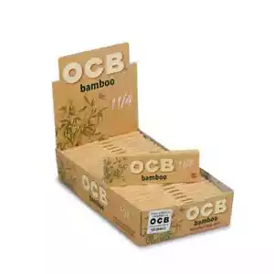 😎OCB BAMBOO UNBLEACHED ROLLING PAPERS✨1 ¼ SIZE✨24 BOOKLETS - Picture 1 of 8