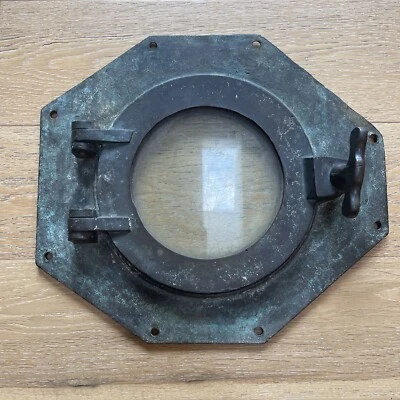 Antiguo barco mercante de latón Alexander Hall & Co de la década de 1850 Clipper británico ojo de buey Foto 1 de 4