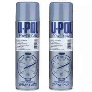 2X U-Pol Grey Primer Spray High Build Power Can Aerosol Professional Spray 500ml - Picture 1 of 1