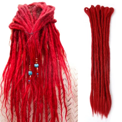 Pack de 20 Rastas Rojas Trenzas Hechas a Mano SE Rastas Hip Hop Locs Extensiones de Cabello Foto 1 de 4