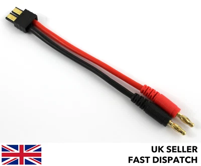 TRX male to 4mm male bullet connectors 12AWG 180mm wire/cable/adaptor RC Traxxas - Image 1 of 4