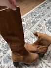 Tan Suede Women Boots Size 8