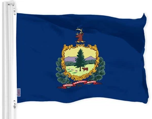 G128 Vermont VT State Flag 3x5 Ft LiteWeave Pro Series Printed 300D Polyester - Picture 1 of 6