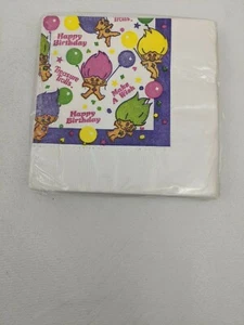 VINTAGE Paper Napkins Treasure Trolls Happy Birthday sealed - Picture 1 of 3