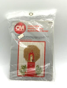 Columbia Minerva Needlepoint Navidad Interruptor Placa Cubierta Kit #370 De Colección 1982 - Imagen 1 de 2