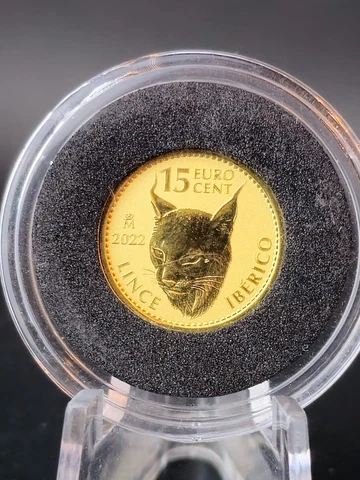 2022 Spain 1/10 oz Gold Reverse Proof Lynx Iberian Lynx Doubloon Cover