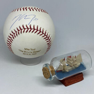 Mike Trout signed Rawlings OML Baseball JSA LOA Vintage Auto Engraved HOF A2447 - Image 1 of 4